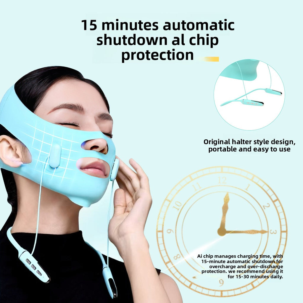 Electric V-Line Face Lifting Mask | Smart Chin Slimming & Skin Tightening Device (15-Min Auto Mode)