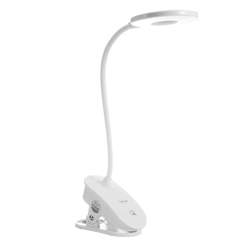 Rechargeable LED desk lamp with touch dimming and flexible neck