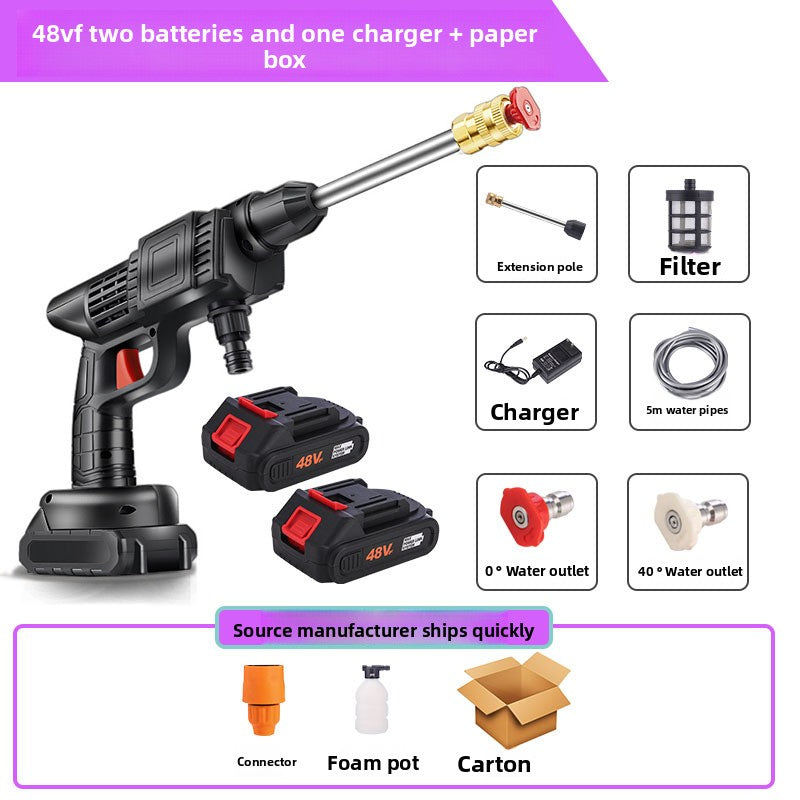 Portable Wireless Car Pressure Washer ? 12V, Dual Battery, Complete Kit